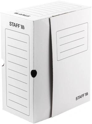 KALAM.KZ - Папка на завязках А4(325х260х150), картонная, архивная, белая Staff