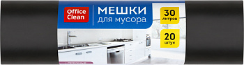 KALAM.KZ - Пакет для мусора на 30л, 20шт в рулоне., 20мкм., черные OfficeClean ПВД