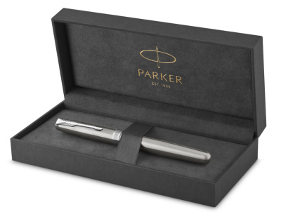 KALAM.KZ - Ручка перьевая Parker Sonnet Stainless Steel CT, 0,8 мм F, черная 1931509