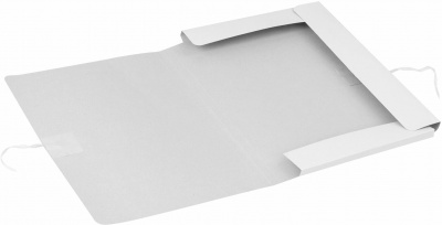 KALAM.KZ - Папка на завязках картонная А4, белая 320 гр, мелованная Brauberg