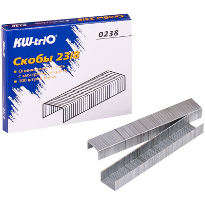KALAM.KZ - Скобы для степлера №23/8, 30-50л, 1000шт, оцинкованные  KW-trio