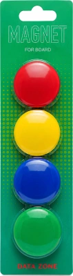 Магниты d=40мм, 4шт, цветные Data Zone