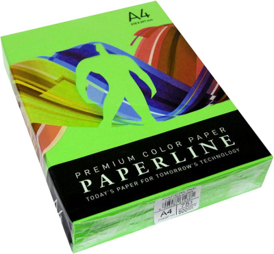Бумага цветная "Paperline №230", A4, 80гр, 500л, ярко-зеленая