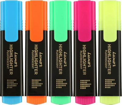 KALAM.KZ - Маркер текстовой 1-4,5 мм, скошенный наконечник, LW Fluroscent, 4 цвета в наборе Luxor