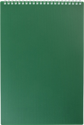 Блокнот для записей 80л, А4, клетка, пластиковая обложка, на гребне, серия "Velvet - Зелёный, Hatber