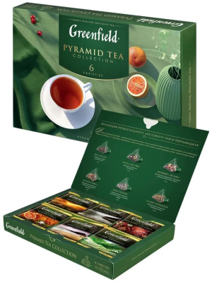 KALAM.KZ - Подарочный набор чая в пирамидках Greenfield 6 видов чая по 5 пирамидок, ассорти