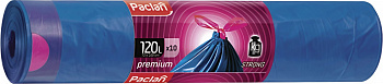 KALAM.KZ - Пакет для мусора на 120л, 10ш, с затяжкой Paclan "Premium", 70*100см,40мкм., синие
