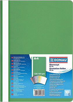 KALAM.KZ - Скоросшиватель пластиковый A4, 120/180мкм, зеленый Donau, PBS