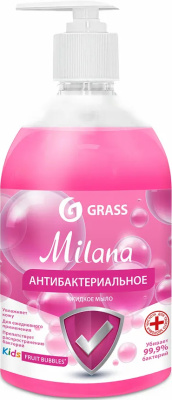 Мыло жидкое 500мл Fruit bubbles, антибактериальное, с дозатором "Milana" 