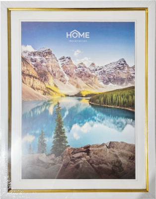 Рамка для фото А4, пластик, белая с подставкой