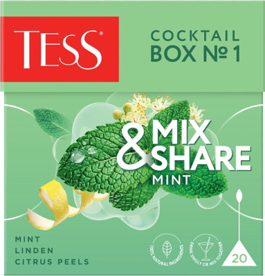 Чай травяной, 20 пирамидок Tess Cocktail Box №1 Мята
