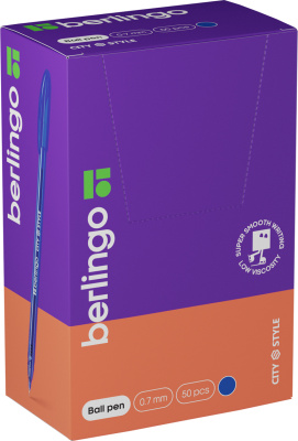 KALAM.KZ - Ручка шариковая, 0.7мм, синяя, Berlingo "City Style"