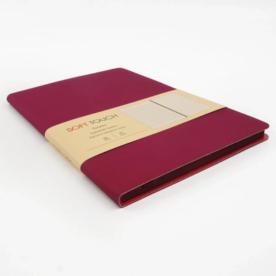 Книга для записей А5, 80л, линейка, иск.кожа, вишневый, Эксмо