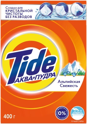 Порошок, Tide 400 гр.для стирки, ручной, Альпийская свежесть