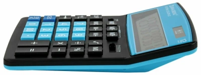 KALAM.KZ - Калькулятор 12 разрядов, 15.5x20.6см, черно-голубой  BRAUBERG EXTRA COLOR-12-BKBU