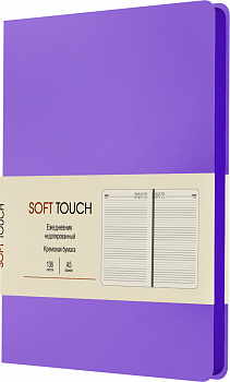 Ежедневник А5, недатированный, 136л, иск. кожа(Soft Touch), сумерки, Эксмо