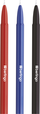 KALAM.KZ - Ручка шариковая, 0.7мм, синяя, Berlingo "Metallic" корпус ассорти