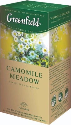 Чай травяной, 25 пакетиков Greenfield Camomile Meadow, ( 1,5х25х10), с мелкой ромашкой