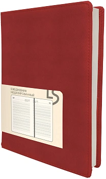 Ежедневник А5, недатированный, 136л., иск кожа, Maple, красный, Эксмо