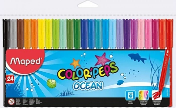 KALAM.KZ - Фломастеры 24 цвета, в пластиковой упаковке, "ColorPens. Ocean" Maped
