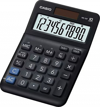 KALAM.KZ - Калькулятор 10 разрядов, 148,5 × 101 × 27,6 мм, черный CASIO MS-10F-WA-EP