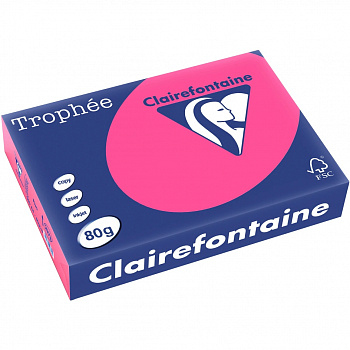 Бумага цветная "Trophee" А4, 80гр., 500л., fluo pink (розовый неон)