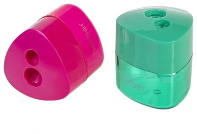 Точилка 2 отверстия, с контейнером, пластик "Hatber Union" 8/12мм