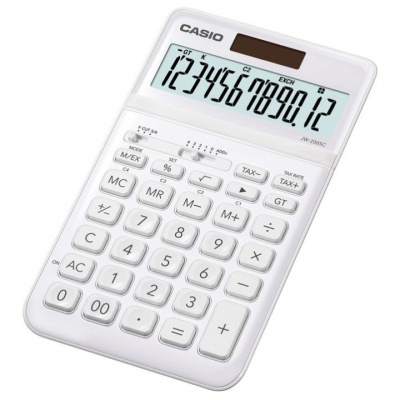 KALAM.KZ - Калькулятор 12 разрядов, 1,1 x 10,9 x 18,4мм, белый CASIO JW-200SC-WE-W-EP