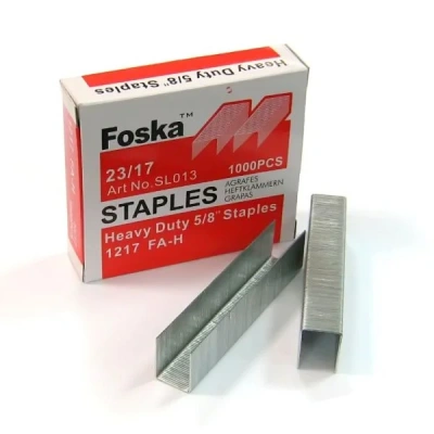 KALAM.KZ - Скобы для степлера №23/17, 1-150л, 1000шт, оцинкованные Foska