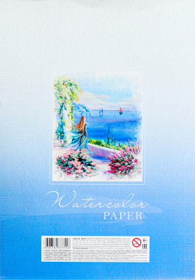 KALAM.KZ - Бумага для акварели "Hatber", 20л, А4, 200гр/м2, тиснение, в папке, серия "Романтические мечты"