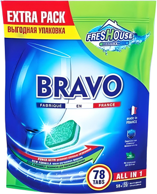 KALAM.KZ - Таблетки для посудомоечных машин 78 шт "Bravo Freshouse "
