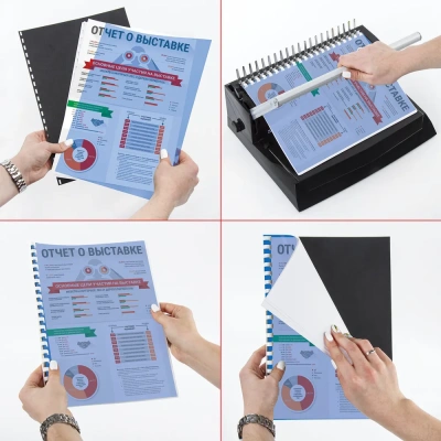 KALAM.KZ - Обложка для переплета, A4, 200микр, пластиковая, прозрачная синяя Brauberg