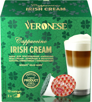 Кофе в капсулах, 10 шт Veronese Cappuccino Irish Cream, для Dolce Gusto