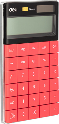 Калькулятор 12 разрядов, 165.3x103.2x14.7мм, красный "1589" Deli