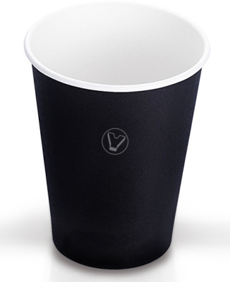 Стакан бумажный, 350 мл, d 90 мм,черный, (50 шт в уп)