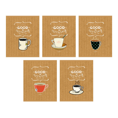 Тетрадь 48л, А5, клетка, скрепка, утреннее настроение, Эксмо