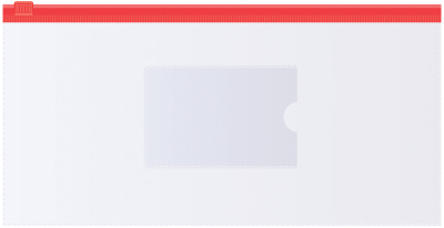 Папка с бегунком 255х130мм, 120мкр, прозрачная, карман, для ж/д и авиа билетов, ассорти OfficeSpace