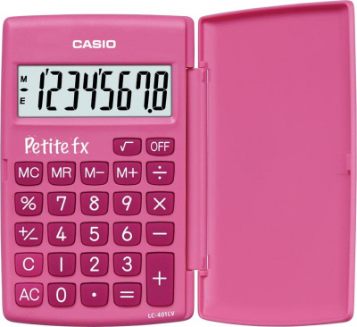 Калькулятор карманный 8 разрядов, 10,7 x 120x 75 мм, розовый, CASIO LC-401LV-PK-S-EH