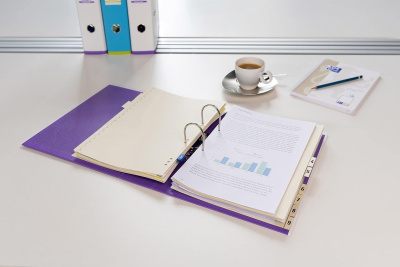 KALAM.KZ - Регистратор A4, 80мм, PP/PP, белый/фиолетовый Elba купить KALAM.KZ - Регистратор A4, 80мм, PP/PP, белый/фиолетовый Elba