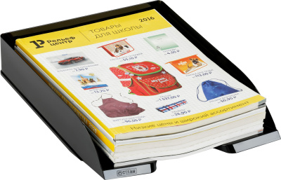 KALAM.KZ - Лоток горизонтальный А4, черный Стамм Дельта