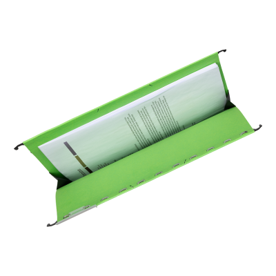 KALAM.KZ - Папка подвесная A4(240x318x6мм), 230гр, боковой ограничитель, зеленая Hamelin