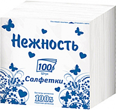 Салфетки бумажные 100шт Нәзіктік (Нежность)