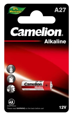 Батарейка A27, 12V, Alkaline (блистер 1шт) Camelion
