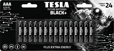 Батарейка AAА, 1.5V, Alkaline (блистер 24шт) Tesla Black