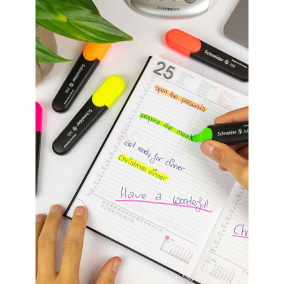 KALAM.KZ - Маркер текстовой 0.4мм, скошенный наконечник, желтый, Job Schneider