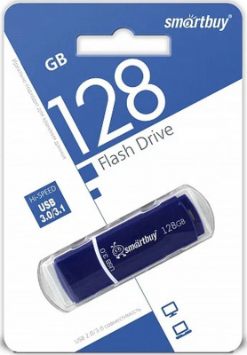Флеш-накопитель USB 3.0 Smartbuy 128GB Crown Blue стандартная