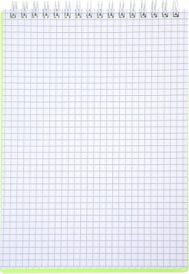 Блокнот для записей 80л, А5, клетка, пластиковая обложка, на гребне,"Line Neon - Зелёный", Hatber