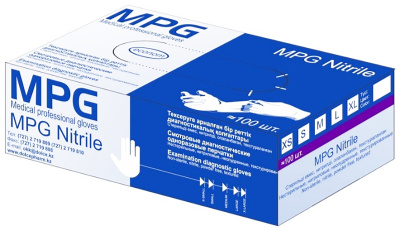 Перчатки нитриловые M нестерильные, неопудренные, голубые 50 пар в уп. MPG-Nitril