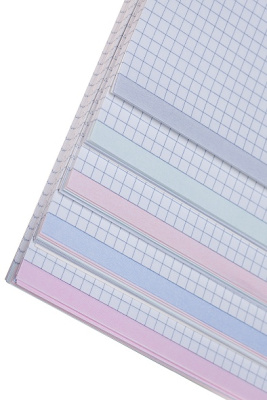 Блокнот 80л, А5, клетка, на гребне, бумвинил. обл,  Metallic серебро, "Hatber"