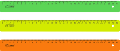 KALAM.KZ - Линейка 30см., неоновые цвета, пластик, Стамм